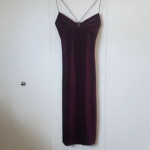 Midi length velvet dress